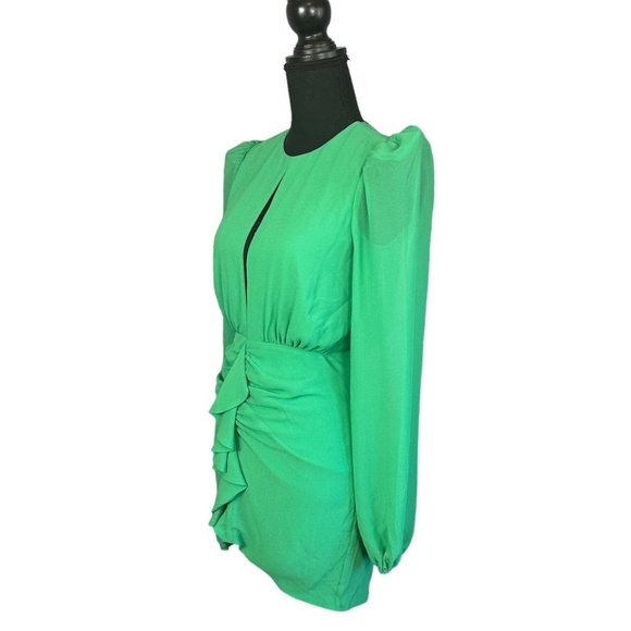 NBD Arijana Chiffon Mini Dress Mermaid Green Size Medium - Picture 5 of 6
